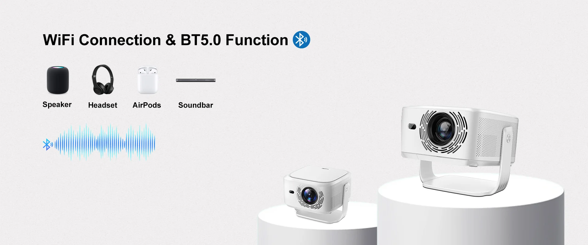 HY450 MAX GTV 1100 ANSI Smart Projector wifi bluetooth image for TOPLEO B2B buyers