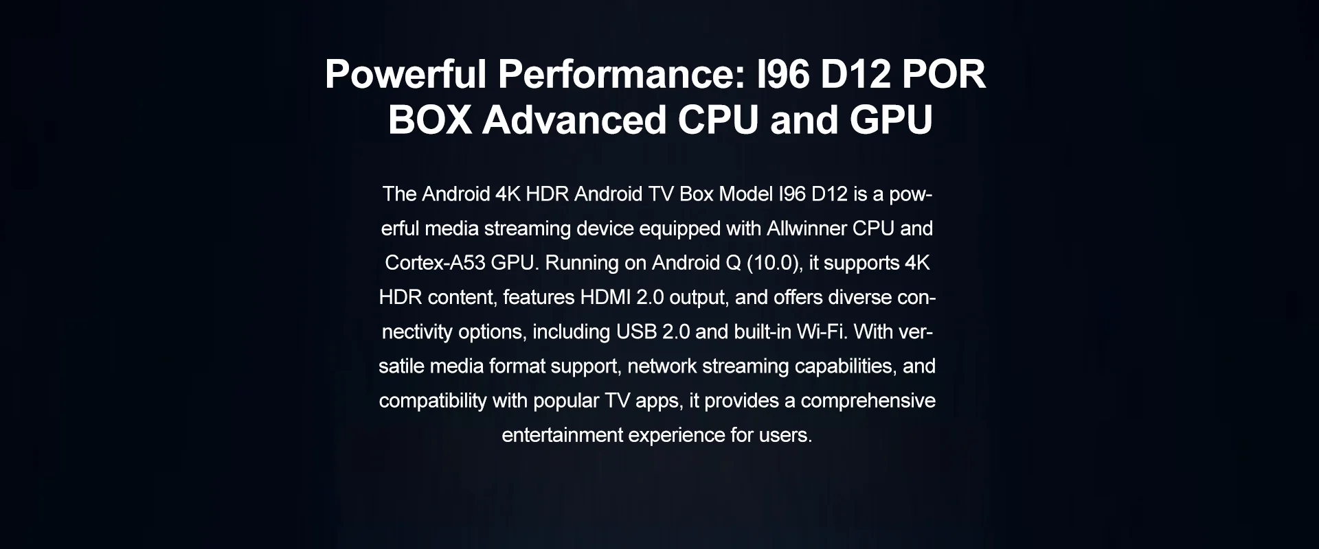 I96 D12 Android TV Stick performance image for TOPLEO B2B buyers