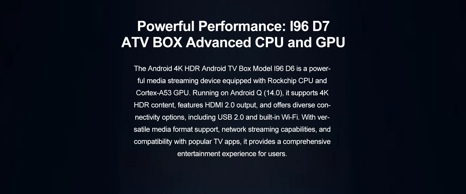 I96 D6 Android TV Stick performance image for TOPLEO B2B buyers