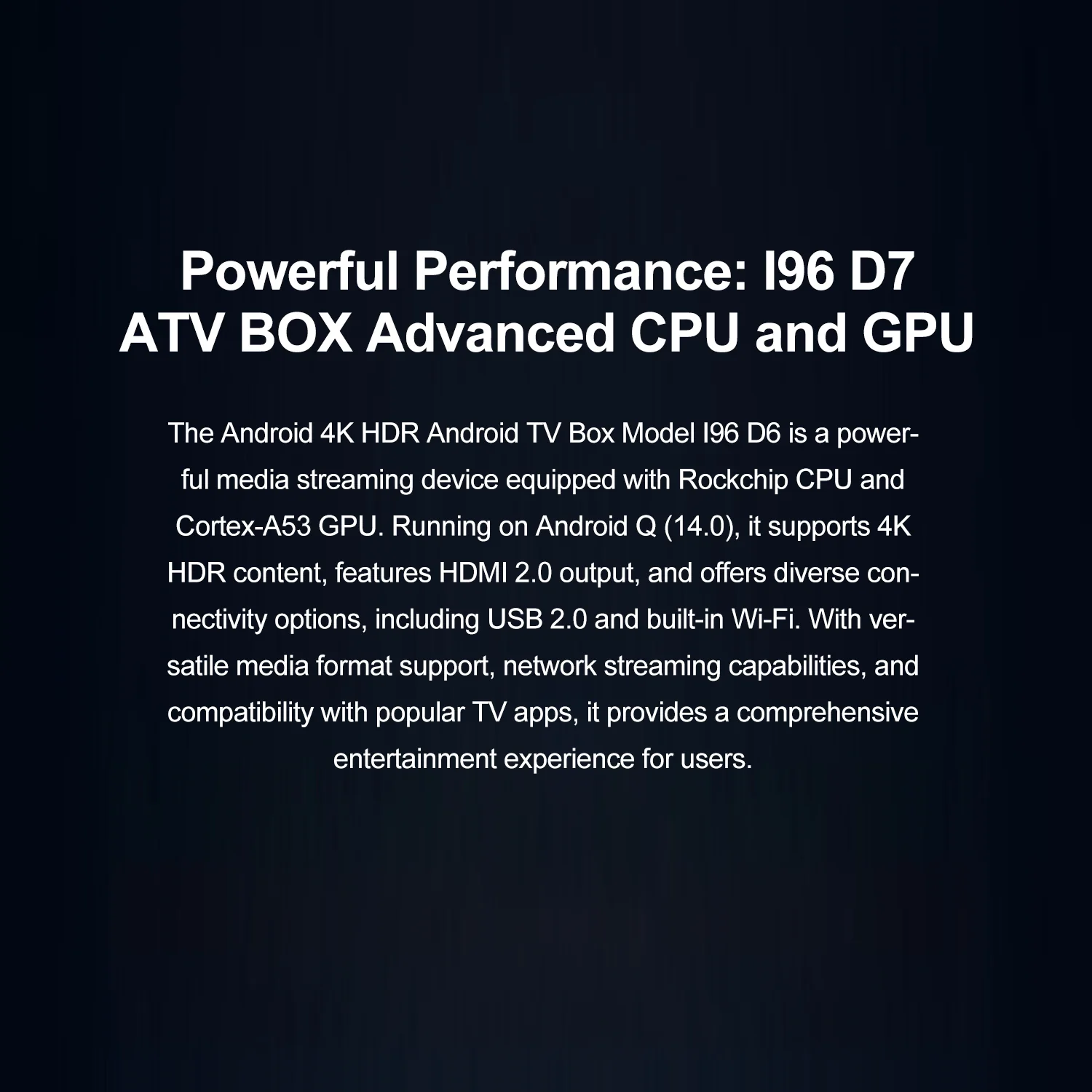 I96 D6 Android TV Stick performance image for TOPLEO B2B buyers