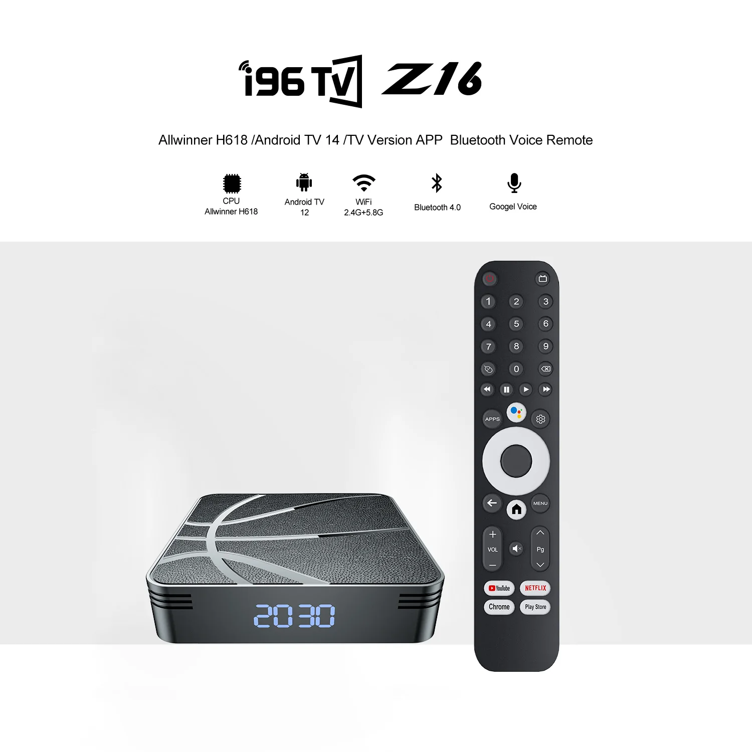 I96 Z16 Android TV Box specifications image for TOPLEO B2B buyers