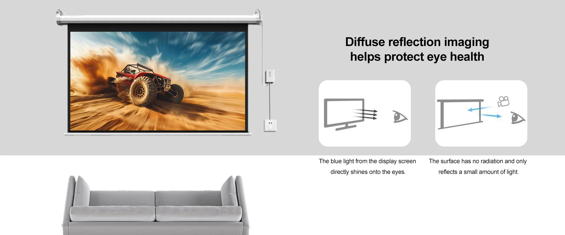 MB04 White Fiberglass Projector Screen eye health image for TOPLEO B2B buyers