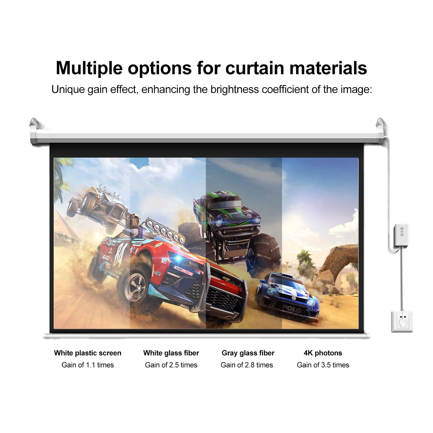 MB04 White Fiberglass Projector Screen material closeup image for TOPLEO B2B buyers