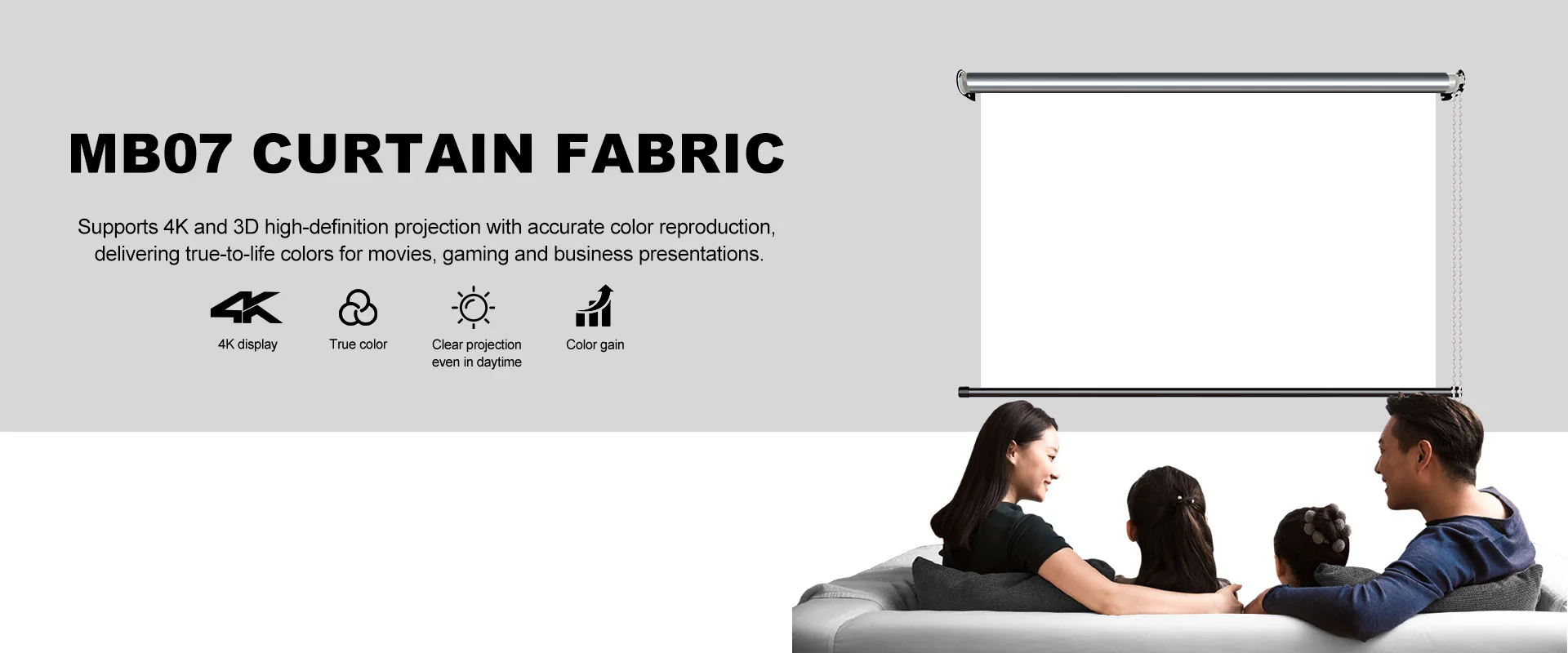 MB07 White Fiberglass Projector Screen color alr before after image for TOPLEO B2B buyers
