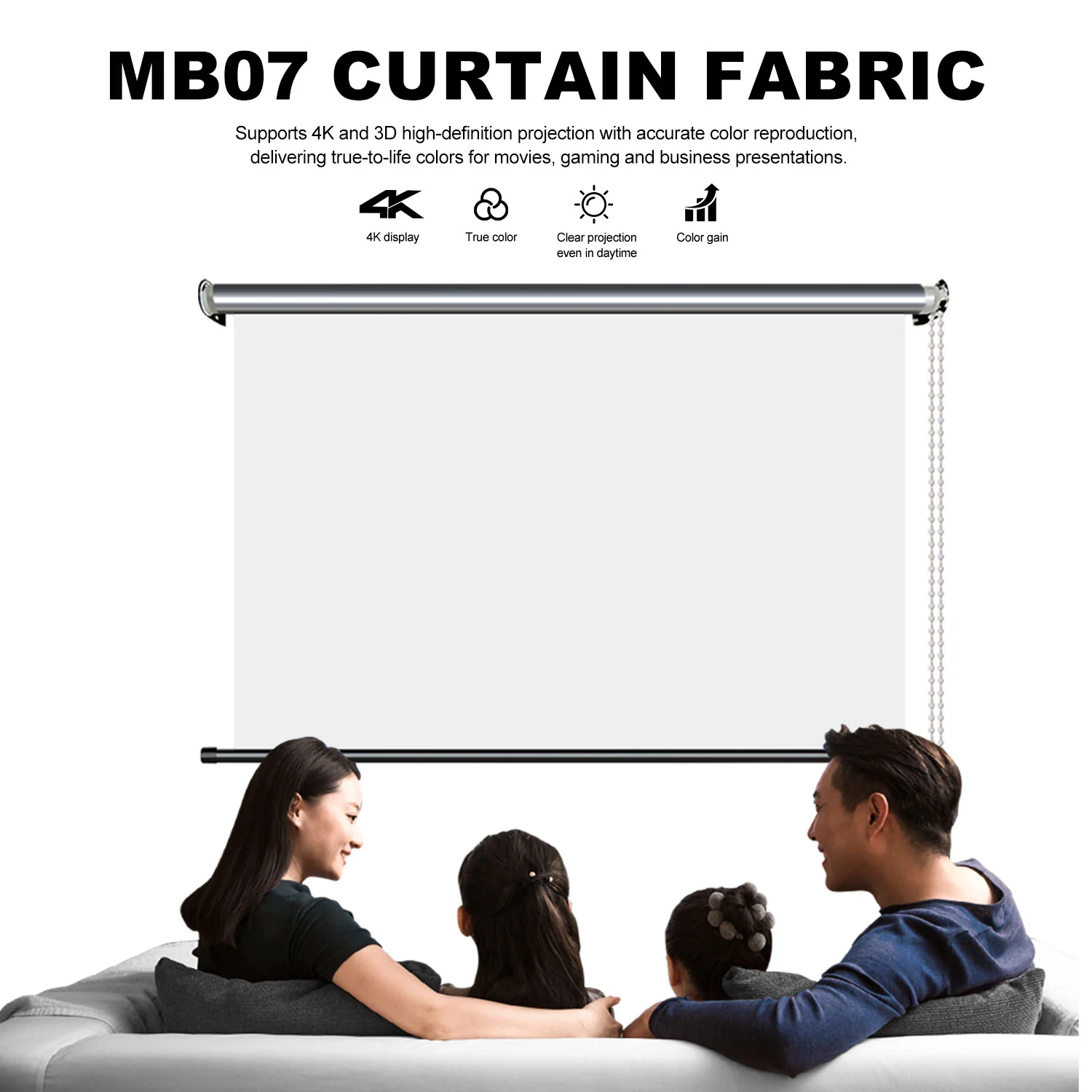 MB07 White Fiberglass Projector Screen color alr before after mainmain image for TOPLEO B2B buyers