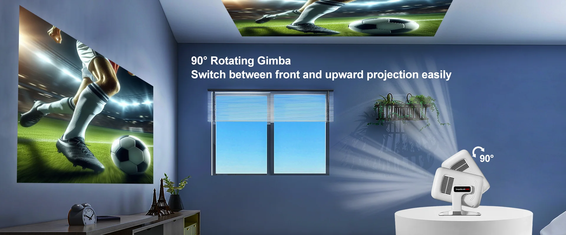 TP300 NTV White Netflix Smart Projector auto keystone correction image for TOPLEO B2B buyers