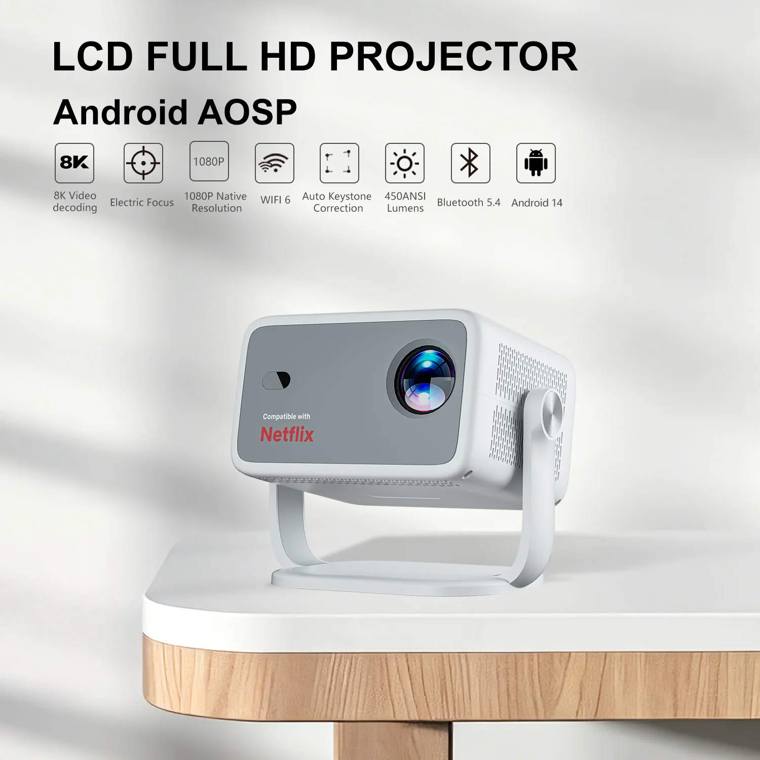 TP350 NTV 650 ANSI Netflix Smart Projector specifications image for TOPLEO B2B buyers